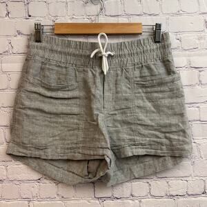 Athleta Cabo Linen 4" Shorts Heather Gray Women's 4 Lightweight Drawstring